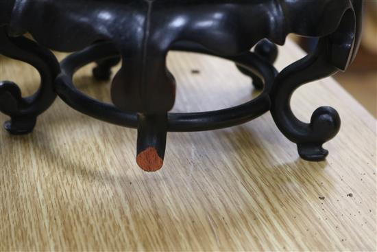 A 19th century Chinese famille rose dragon vase, wood stand height 32.5cm excl. stand